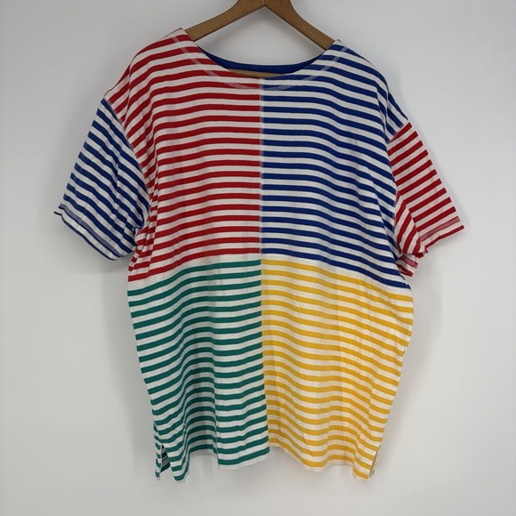 Westbound Tops - Vtg Westbound T-Shirt 2X Striped Short Sleeve Preppy Beach Classic 80s 90 Retro